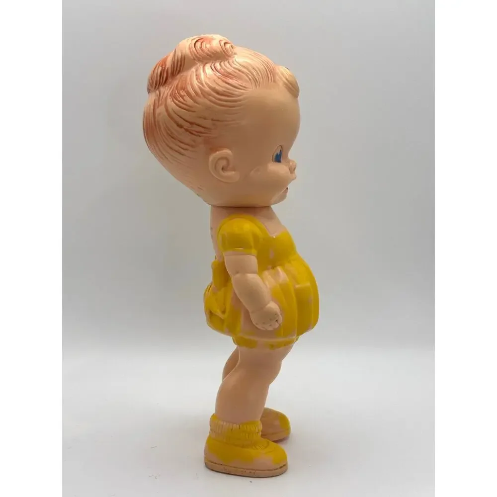 Vintage Ruth B. Newton Sun Rubber Co. Girl in Yellow Dress Squeaky Doll